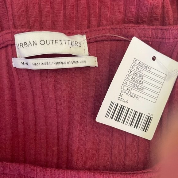 URBAN OUTFITTERS A-LINE WINE COLOR MINI DRESS W/SQUARE NECK LINE SZ:M NWT - Picture 7 of 7
